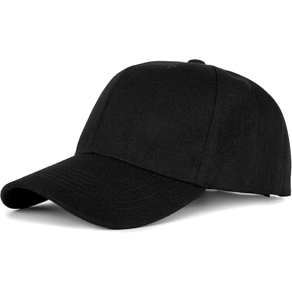 Unisex Black Washed 100% Cotton Adjustable Size Strap Classic Baseball Caps